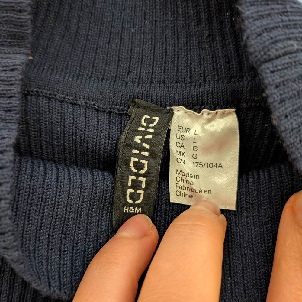 H&M Navy Ribbed Knit Sweater - Picture 8 of 8